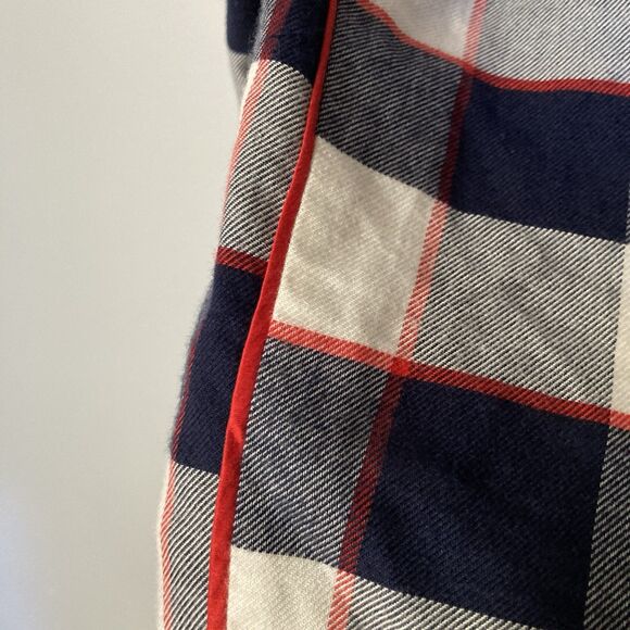 Lunya Pajama Top Buffalo Check Cotton Modal Brushed Flannel Shawl Collar Medium - Picture 9 of 14